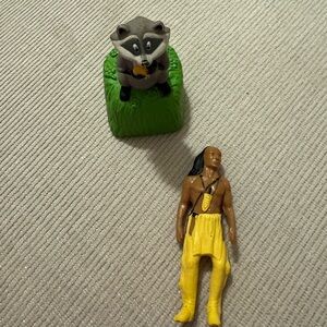 Pocahontas Raccoon and Chief Figurines